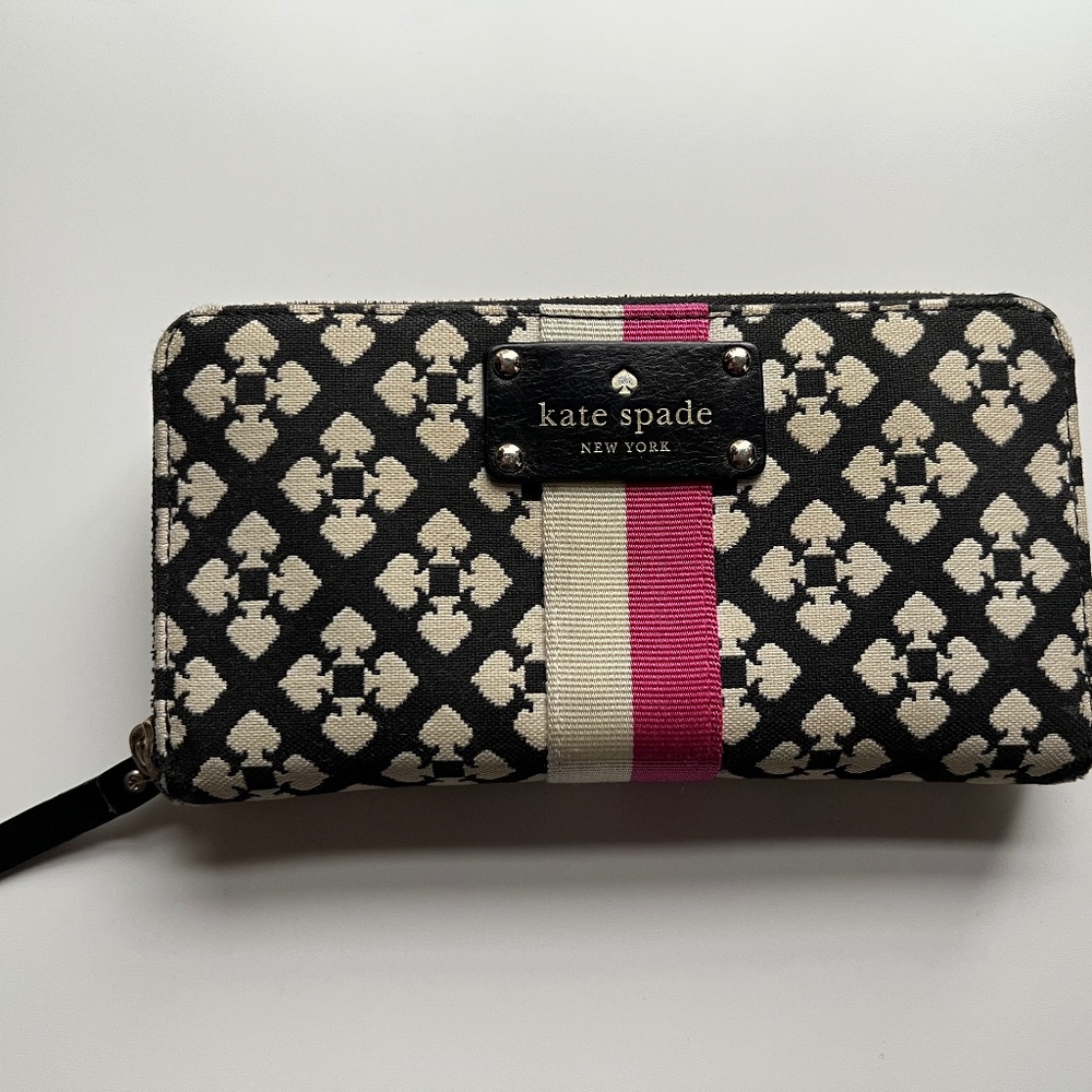 Kate Spade Large Zip Around Wallet Continental Spade Print